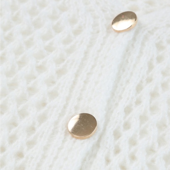 White Knit Dolman Sleeve Sweater Cardigan - Picture 6 of 14